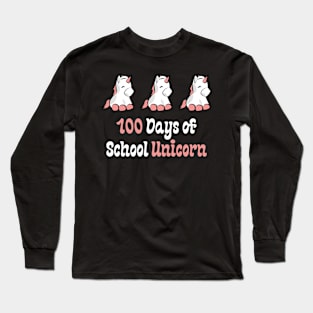 100 Days of School Unicorn Long Sleeve T-Shirt